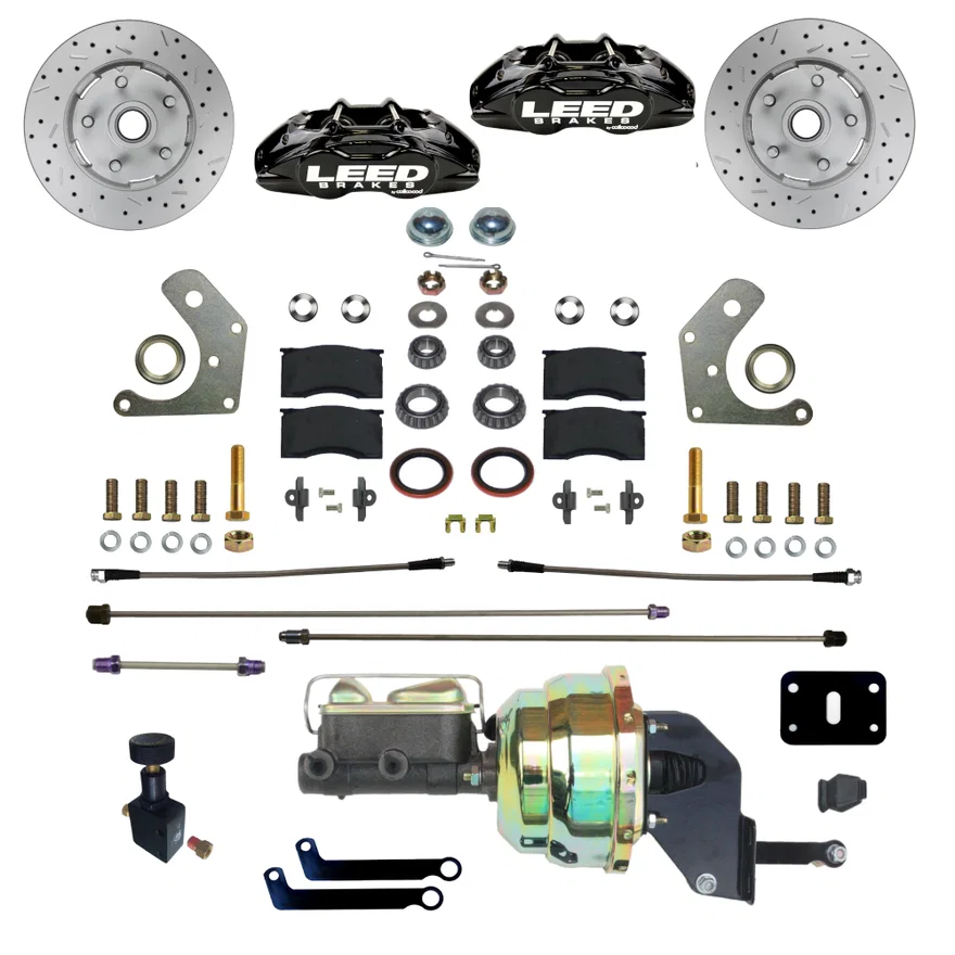 Power Front Kit with Drilled Rotors and Black Powder Coated Calipers