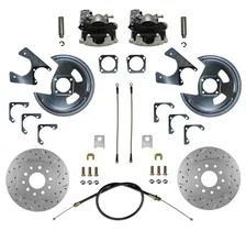 Rear Disc Brake Kit  with Drilled Rotors and Zinc Plated Calipers image 1