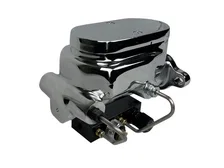 Master cylinder kit 1-1/8 inch bore chrome flat top with adjustable valve image 1
