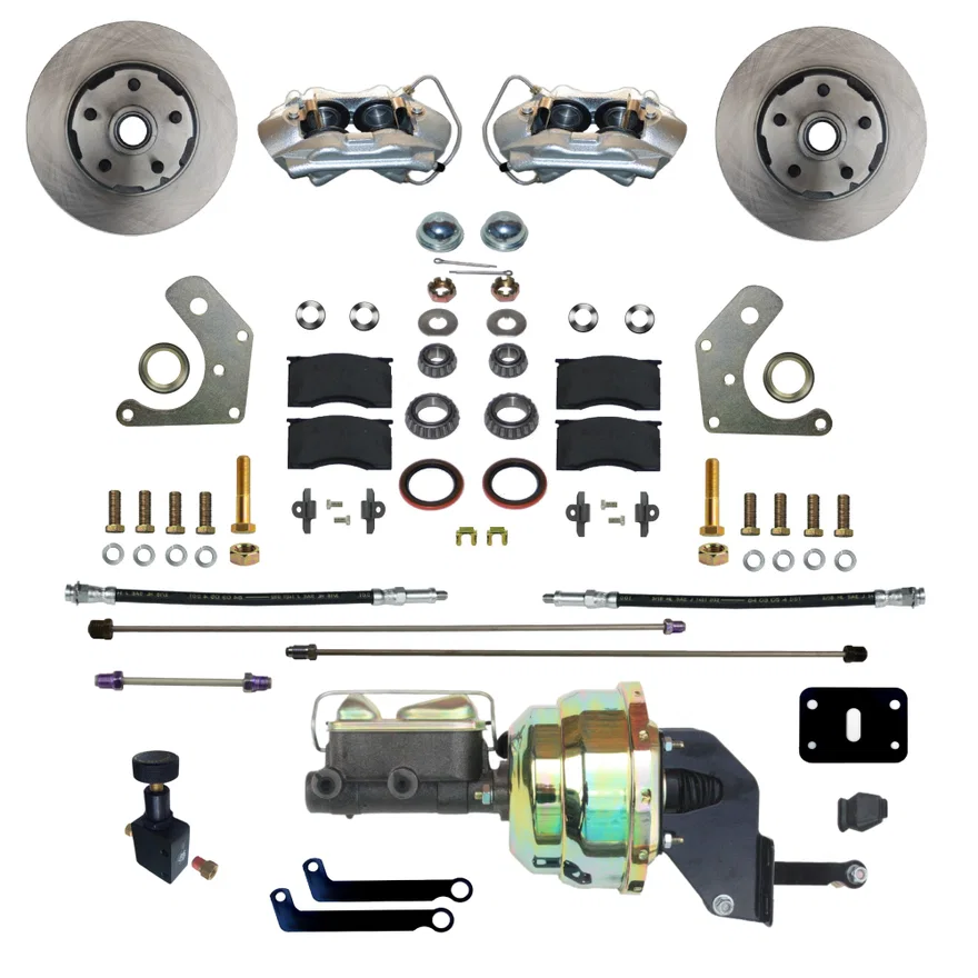 Power Front Kit with Plain Rotors and Zinc Plated Calipers