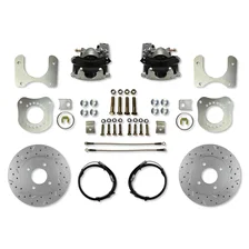 Rear Disc Brake Kit with Drilled Rotors and Zinc Plated Calipers image 1
