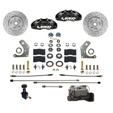 Power Front Kit with Drilled Rotors and Black Powder Coated Calipers image 1