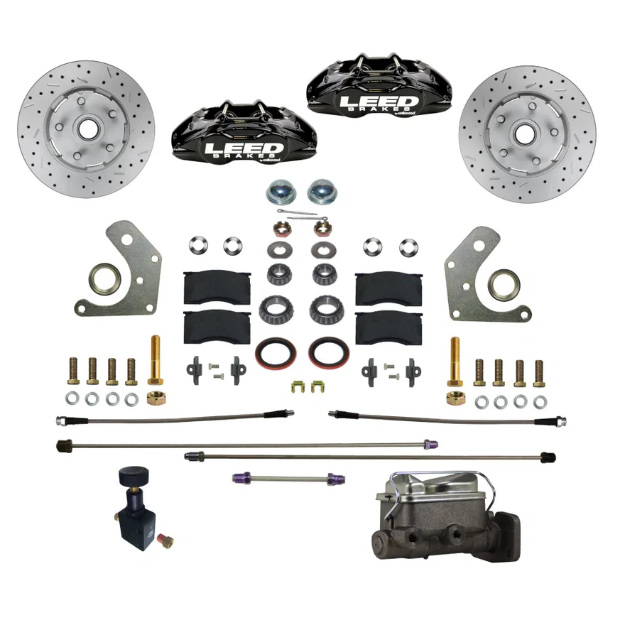 Power Front Kit with Drilled Rotors and Black Powder Coated Calipers