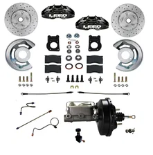 Power Front Kit with Drilled Rotors and Black Powder Coated Calipers image 1