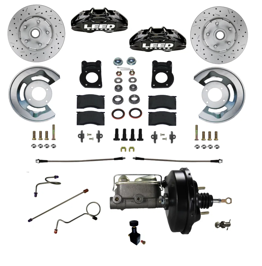 Power Front Kit with Drilled Rotors and Black Powder Coated Calipers
