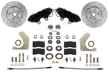 Front Spindle Kit with Drilled Rotors and Black Powder Coated Calipers image 1