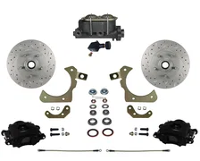 Manual Front Kit with Drilled Rotors and Black Powder Coated Calipers for Chevrolet image 1