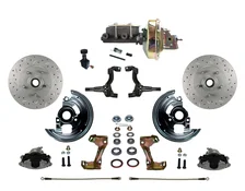 Power Front Kit with Drilled Rotors and Zinc Plated Calipers image 1