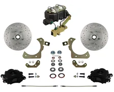 Manual Front Kit with Drilled Rotors and Black Powder Coated Calipers for Chevrolet image 1