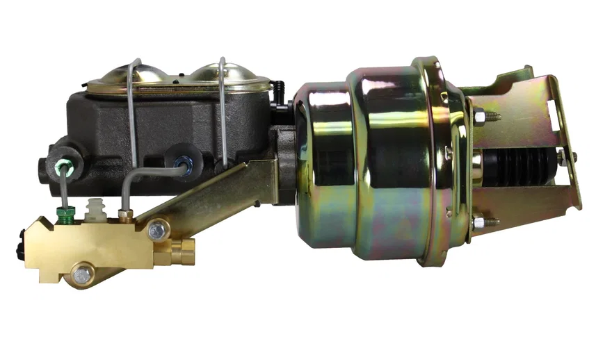 7 inch dual power booster, 1-1/8 inch bore master disc/drum (Zinc)