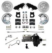 Power Front Kit with Drilled Rotors and Black Powder Coated Calipers image 1