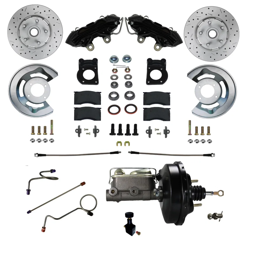 Power Front Kit with Drilled Rotors and Black Powder Coated Calipers