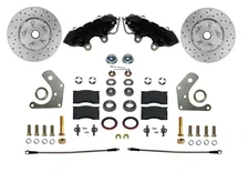 Front Spindle Kit with Drilled Rotors and Black Powder Coated Calipers image 1