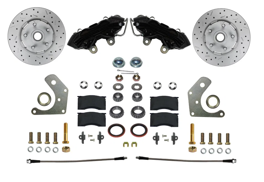 Front Spindle Kit with Drilled Rotors and Black Powder Coated Calipers
