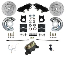Manual Front Kit with Drilled Rotors and Black Powder Coated Calipers for Ford Mustang image 1