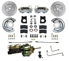 Power Front Kit with Drilled Rotors and Zinc Plated Calipers for Ford Mustang image 1