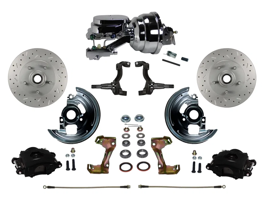 Power Front Kit with  Drilled Rotors and Black Powder Coated Calipers