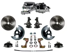 Front Power 2" Drop Spindle Kit with Plain Rotors and Zinc Plated Calipers image 1