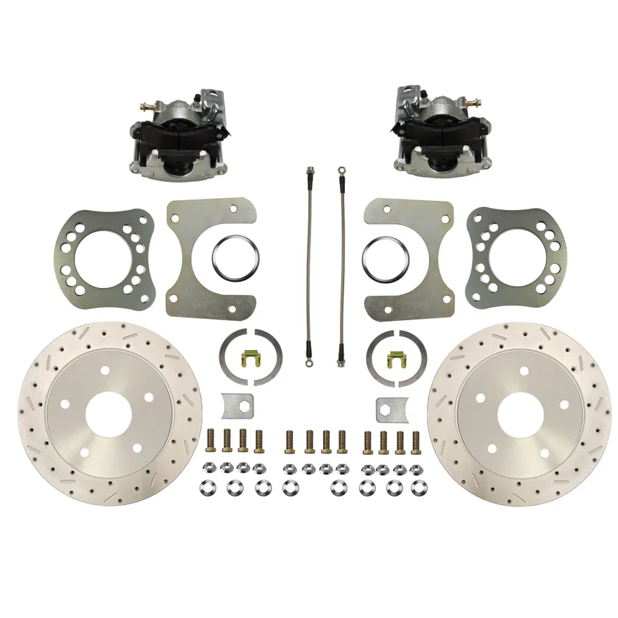 Rear Disc Brake Kit with Drilled Rotors and Zinc Plated Calipers for Ford