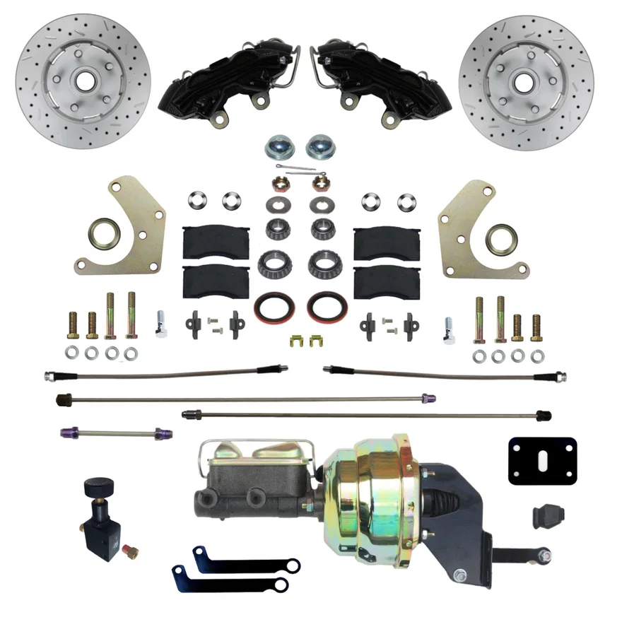 Power Front Kit with Drilled Rotors and Black Powder Coated Calipers