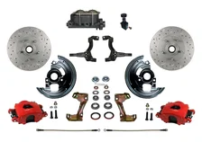 Manual Front Kit with Drilled Rotors and Red Powder Coated Calipers image 1