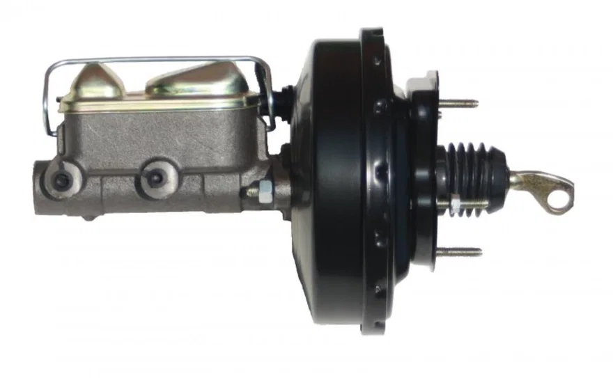 9 inch power brake booster with bracket, 1 inch bore master cylinder (Black)