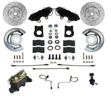 Manual Front Kit with Drilled Rotors and Black Powder Coated Calipers image 1
