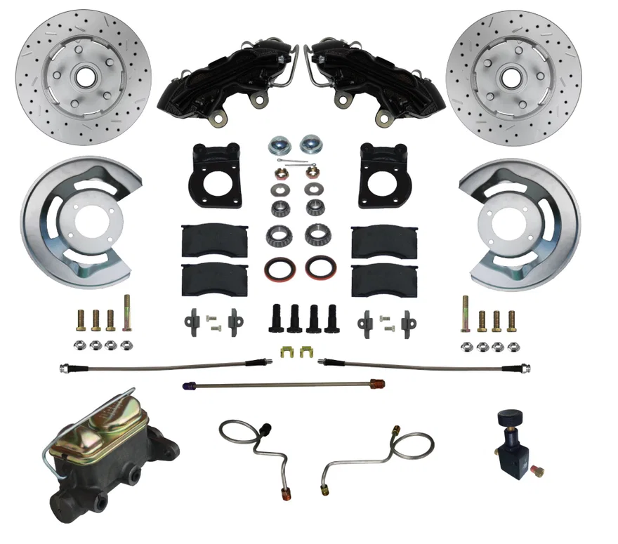 Manual Front Kit with Drilled Rotors and Black Powder Coated Calipers