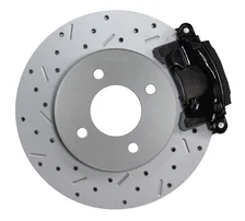 Rear Disc Brake Kit  with Drilled Rotors and Black Powder Coated Calipers image 7
