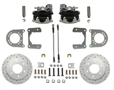 Rear Disc Brake Kit  with Drilled Rotors and Zinc Plated Calipers image 1