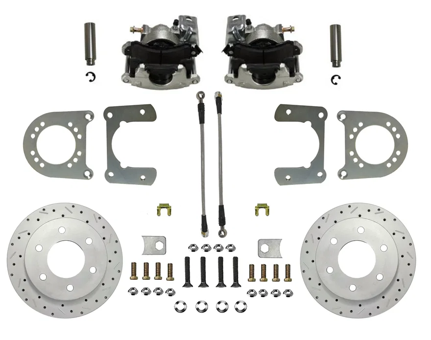 Rear Disc Brake Kit  with Drilled Rotors and Zinc Plated Calipers