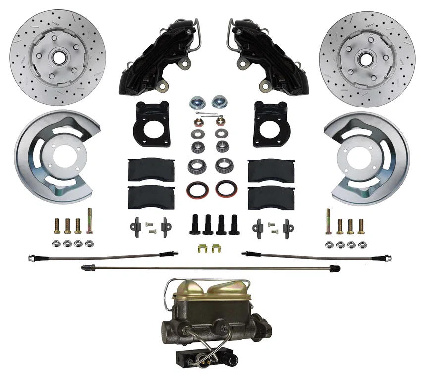 Manual Front Kit with Drilled Rotors and Black Powder Coated Calipers