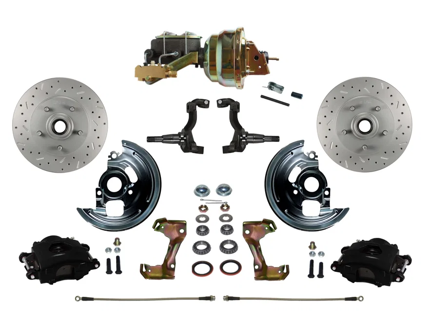 Power Front Kit with  Drilled Rotors and Black Powder Coated Calipers