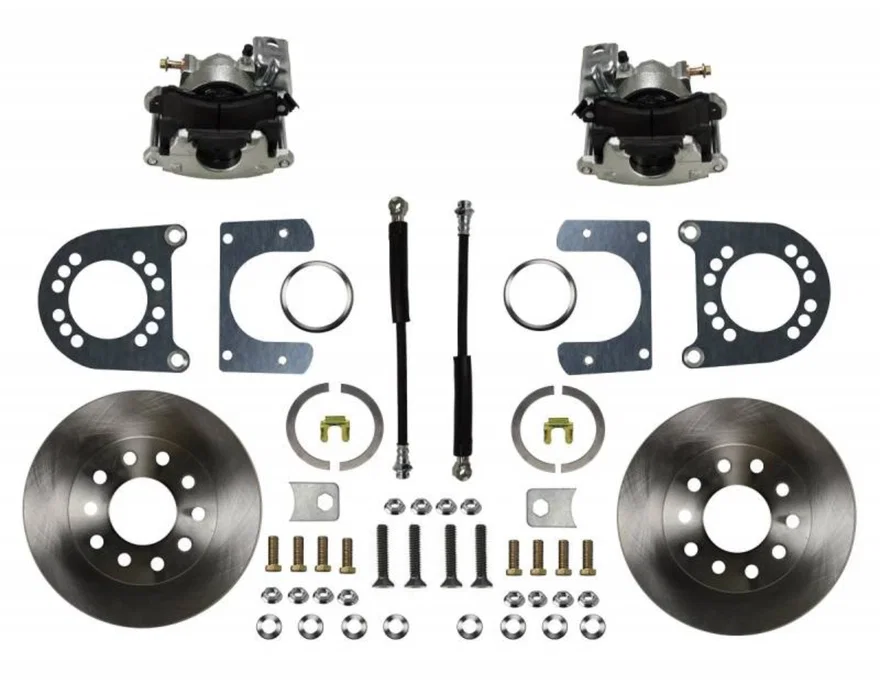 Rear Disc Brake Kit  with Plain Rotors and Zinc Plated Calipers