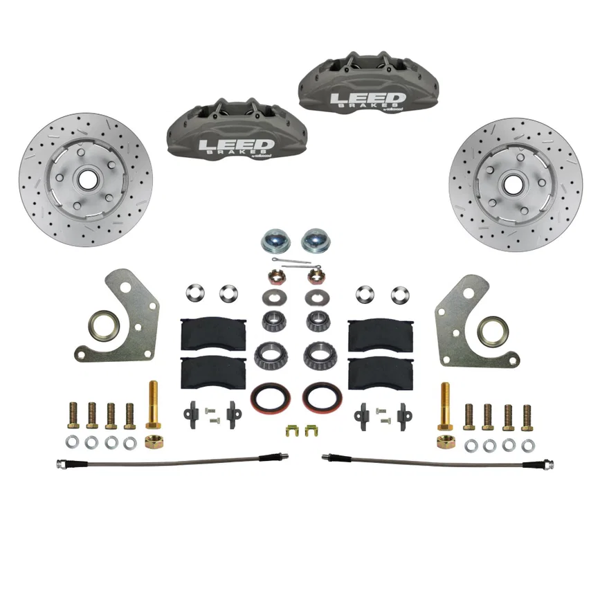 Front Spindle Kit with Drilled Rotors and Anodized Calipers