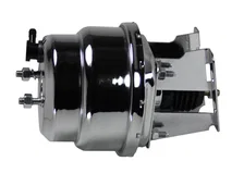 7 inch dual power booster, 1-1/8 inch bore flat top master disc/disc (Chrome) image 3