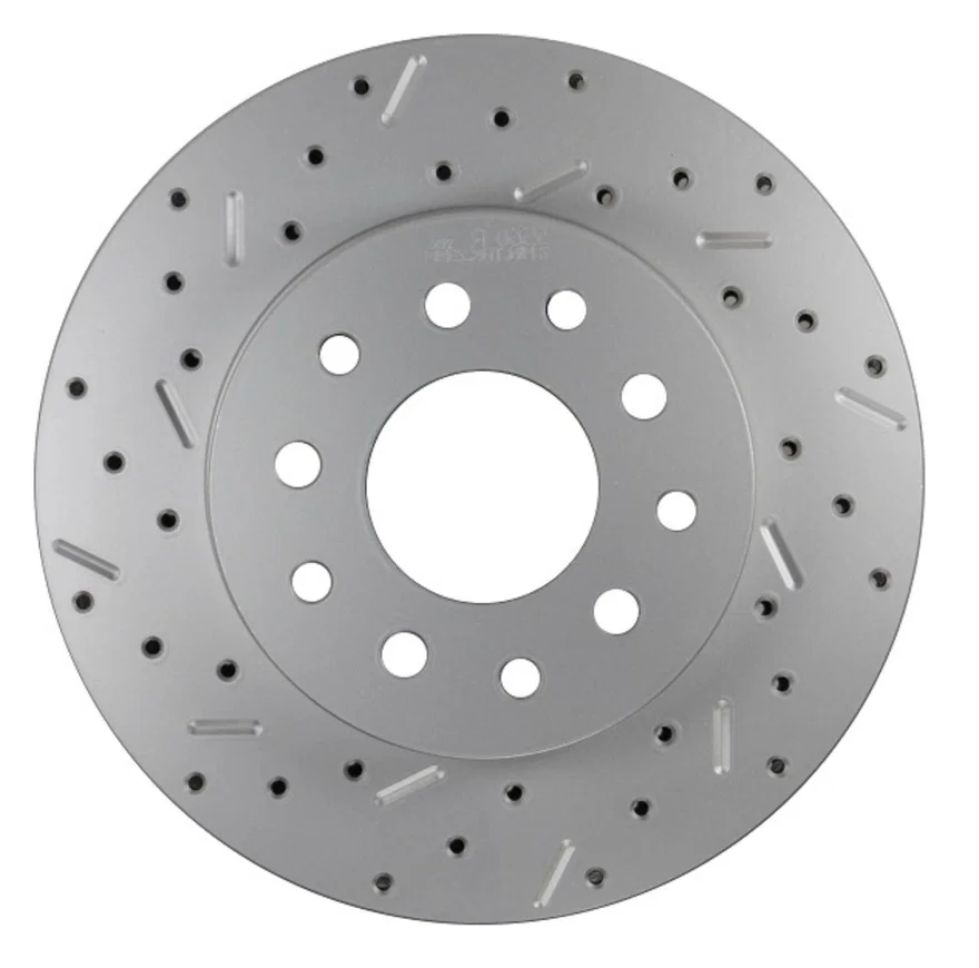 Cross drilled and slotted rear rotor for Leed Brakes Conversion Kits for Pontiac Firebird