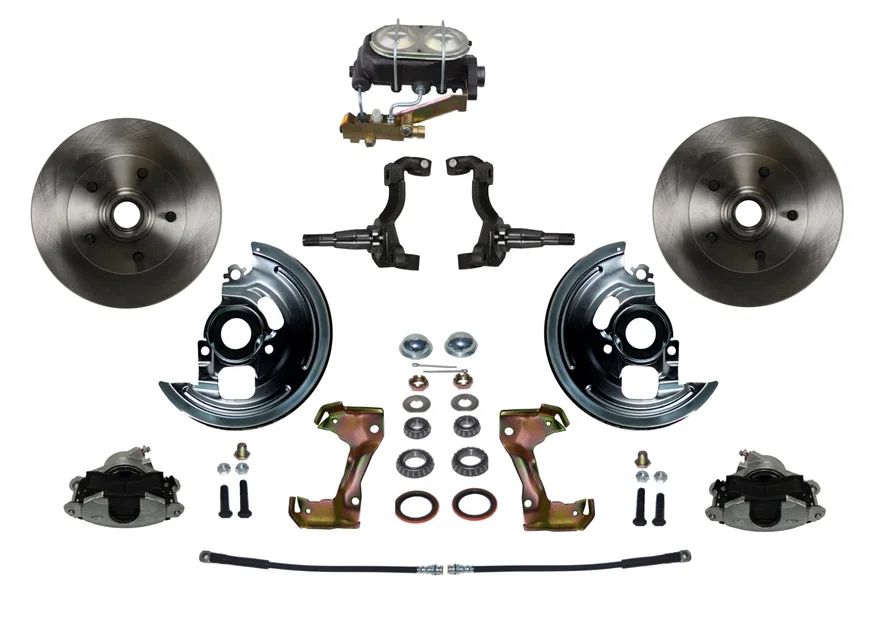 Manual Front Kit with Plain Rotors and Zinc Plated Calipers for Chevrolet Chevy II