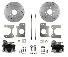 Rear Disc Brake Kit  with Drilled Rotors and Zinc Plated Calipers image 1