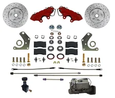 Manual Front Kit with Drilled Rotors and Red Powder Coated Calipers image 1