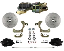 Power Front Kit with  Drilled Rotors and Black Powder Coated Calipers for Chevrolet image 1