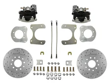 Rear Disc Brake Kit  with Drilled Rotors and Zinc Plated Calipers image 1