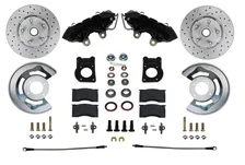 Front Spindle Kit with Drilled Rotors and Black Powder Coated Calipers image 1