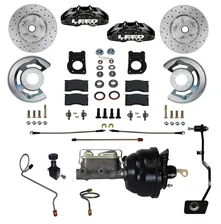 Power Front Kit with Drilled Rotors and Black Powder Coated Calipers image 1
