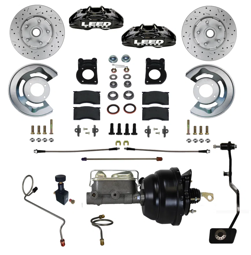 Power Front Kit with Drilled Rotors and Black Powder Coated Calipers