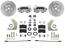 Front Spindle Kit with Drilled Rotors and Zinc Plated Calipers image 1