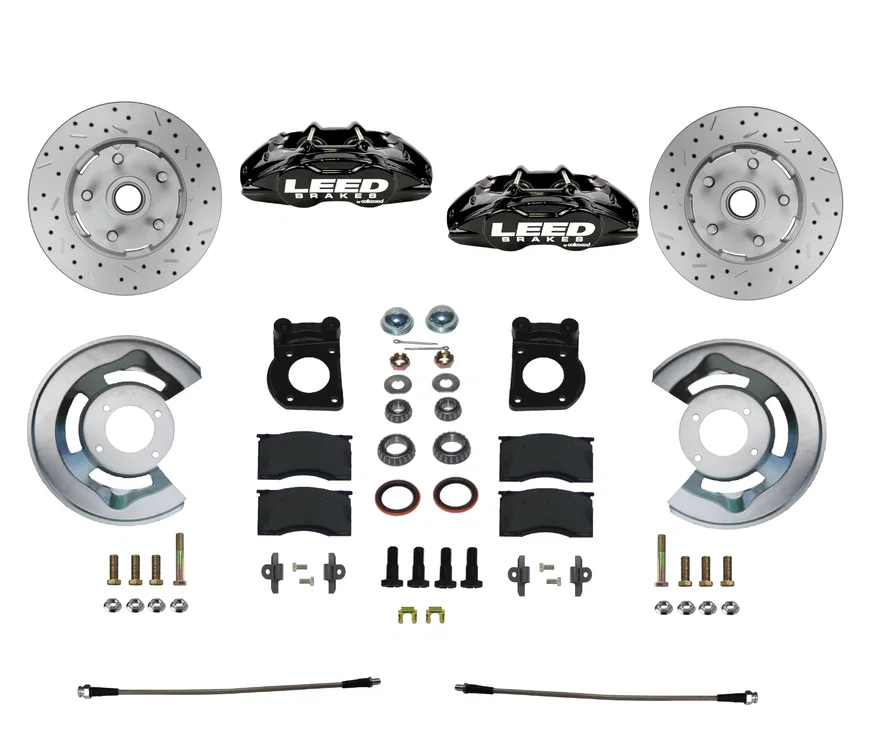 Front Spindle Kit with Drilled Rotors and Black Powder Coated Calipers