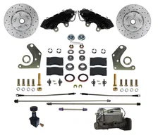 Manual Front Kit with Drilled Rotors and Black Powder Coated Calipers image 1