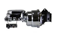 7 inch dual power booster, 1 inch bore master adjustable combo valve (Chrome) for Ford F-100 image 1