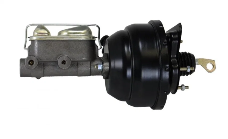 8 inch dual power booster, 1 inch bore master (Black)